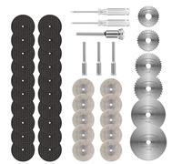 Flintronic 36 PCS Hoja de Corte, con 5 Mandriles SC y 2 Destornilladores | Materiales de Acero de Alta Velocidad, Fácil de Usar, Uso En Seco y en Húmedo, para Dremel, para Madera Piedra Metal