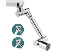 Flintronic Aireador de Grifo, 1440° Giratorio Grifo Rociador Filtro, Ajustable 2 Modos, Anti-Salpicadura Grifo de Extensor con Universal Adaptador, para Cocina, Baño, Hundir (FM 22/M 24 mm)