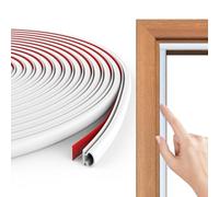 Flintronic Burlete Puerta Tiras Sellado Ventana, 32.8Ft/10M Goma Burlete Para Marcos de Puertas Insonorizados, Autoadhesivo Pvc Junta Cinta Insonorizar, Aislante Termico Frio/Calor, Tipo D(Blanco)