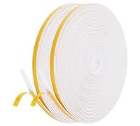 Flintronic Cinta Selladora Espuma, 1 Rollos 20M Burletes Puertas Tira de Sellado, 6mmx1.5mm, Espuma Burlete Adhesivo de Alta Densidad, para Anti Frío, Aislante, Ruido y Colisión(Blanco)