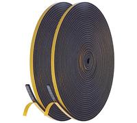 Flintronic Cinta Selladora Espuma, 1 Rollos 20M Burletes Puertas Tira de Sellado, 6mmx3mm, Espuma Burlete Adhesivo de Alta Densidad, para Anti Frío, Aislante, Ruido y Colisión(Negro)