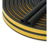 Flintronic Cinta Selladora Espuma, 1 Rollos 6M Burletes Puertas Tira de Sellado, 9mmx6mm, Espuma Burlete Adhesivo de Alta Densidad, para Anti Frío, Aislante, Ruido y Colisión(Negro)