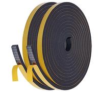 Flintronic Cinta Selladora Espuma, 1 Rollos 8M Burletes Puertas Tira de Sellado, 12mmx6mm, Espuma Burlete Adhesivo de Alta Densidad, para Anti Frío, Aislante, Ruido y Colisión(Negro)