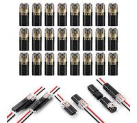 Flintronic Conectores Eléctricos Rapidos, 24 Unidades Conector de Enchufe para Coche, 2 Pines Conector de Cable, 18-22 AWG Conector de Conexión Rápida de Cable, Empalmes Cables Electricos