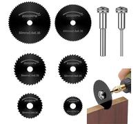 Flintronic Hoja de Corte, 6Pcs Disco de Corte con 2 Biela, Juegos de Discos de Corte de Diamante, Mini HSS Hoja de Sierra Circular Herramientas Rotativas para Madera Piedra Metal Cobre Aluminio