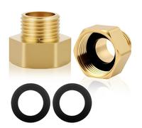 Flintronic3/8" Macho a 1/4" Hembra BSP Roscado Latón Accesorios de Reductor,Hexagonal Conector Reductor de Tubería Roscada, con Anillo de Aellado,para Agua,Gas,Sistemas de Tuberías de Petróleo(2PCS)