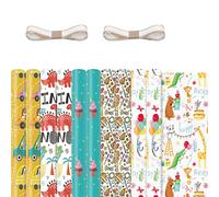 Flisdtry 10 hojas de papel de regalo para niños, papel de regalo de fiesta de cumpleaños,