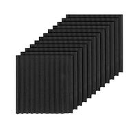 Flisdtry 12 paneles acústicos negros de espuma insonorizante azulejos acústicos de espuma de estudio sonido 2,5 x 30 x 30 cm