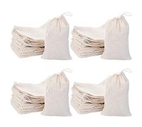 Flisdtry Paquete de 200 bolsas de muselina de algodón, bolsas multiusos cordón para almacenamiento de té, joyas, bodas, fiestas (4 x 6 pulgadas)