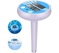 Floating solar-powered digital pool thermometer, electronic pool thermometer, floating solar thermometer with LCD display