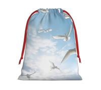 Flock Of Birds - Bolsas de regalo reutilizables con estampado de pájaros, bolsas de regalo de tamaño mediano, bolsas con cordón para regalos de Navidad, cumpleaños