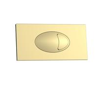 FLODE Placa rectangular con botón pulsador - Botón de inodoro de doble descarga de latón cepillado - Placa de descarga oculta para cisterna - Accesorio de baño moderno