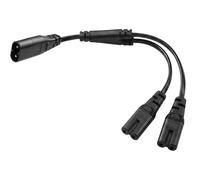 Flomiara IEC Figura 8 macho a 2 hembras cable divisor de potencia, IEC320 C8 a 2 x C7 Y Splitter AC Cable de alimentación de escritorio portátil PS4 lámparas LCD monitores altavoces, 1 en 2 salidas AC