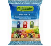 Flonatur, Abono Plantas, Abono Azul Granulado, Fertilizante para Plantas Verdes, Tomates y Orquideas, NPK 12-6-12 Abono Azul Universal para Mezclar con Tierra para Plantas