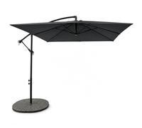 flonatur Sombrilla Lateral Antracita Dubia con Funda - Toldo Resistente al Agua y UV, Inclinable y Giratoria, Estructura de Aluminio y Acero - Ideal para Jardín, Terraza o Patio (Base No Incluida)