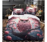 Flor de dalia rosa Funda de Edredón con Fundas de Almohada 3 Piezas de poliéster Diseño 3D Cierre de Cremallera Oculta Antialérgica Jardín floral Funda Edredon for familia Super king（260x220cm）