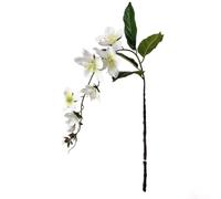 Flor falsa de jazmín llorón de seda, 80 cm, resistente a la intemperie (blanco)
