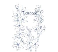 floral notebook: College Ruled Notebook with Blue floral 6"x9", 120 pages...idea for school, office, and home stationery