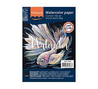Florence - Papel de acuarela liso - Bloc de dibujo para acuarelas A5 - Negro - Bloc de pintura para acuarelas - suministros de arte y scrabooking - 300 g/m²