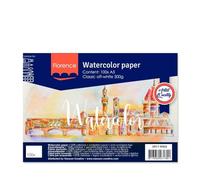 Florence Vaessen Creative Papel de Acuarela A5, Blanquecino, 300 gsm, Calidad de Artista, Superficie Texturizada, 100 Hojas para Pintar, Handlettering, Proyectos de Arte