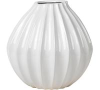 Florero ancho Silecomplaza, material: cerámica, color: marfil, dimensiones: 30 cm