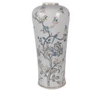 Florero Clayre & Eef, diámetro 17 cm, altura 39 cm, blanco y azul, cerámica