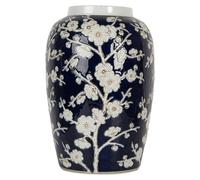 Florero Clayre & Eef, diámetro 20 cm, altura 30 cm, color azul y blanco, cerámica, para flores