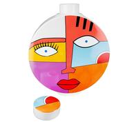 Florero con tapa, redondo, diseño "Grafic Face", motivo facial, cerámica, multicolor, unidad de venta: 1.Altura: 29,50 cmAncho: 24,00 cmProfundidad: 7,50 cm32628