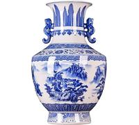 Florero de cerámica, 15,74 pulgadas. Estilo antiguo, azul y blanco. Decoración de porcelana. Jarra china. Ideal para decorar porches, salones y otros espacios. Jarra decorativa