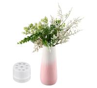 Florero de cerámica rosa degradado, 20 cm, decorativo, ideal para el salón