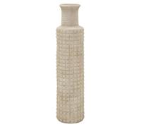 Florero exterior de poliresina texturizada, diámetro 24,5 cm, altura 97 cm, color beige, marca Mauro Ferretti, modelo Sand