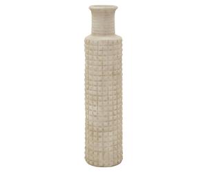 Florero exterior de poliresina texturizada, diámetro 24,5 cm, altura 97 cm, color beige, marca Mauro Ferretti, modelo Sand