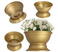 Florero KADAX con base, maceta de plástico, 18 cm, dorado