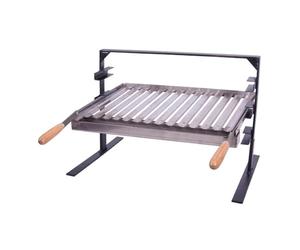 FLORES CORTES - 38966 - Soporte Inoxidable para Barbacoa de Obra 800 x 430 x 400 mm con Recoge grasas. para Leña o Carbón