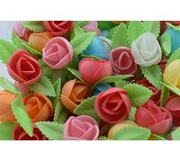 Flores de Oblea Papel Comestible - Flores comestibles para Tartas (Flor Oblea Más Hojas)