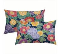 Flores Fundas Cojines 60x80 Lino Juego de 2, Lujosas Funda Cojin Abstracto Súper Suaves y Cómodas, Funda de Almohada con Cremallera Oculta, Durable y Fácil Cuidado, para Sofá, Cama, Silla S6-598