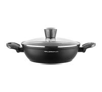 FLORINA Olla de Aluminio (2,5 l) | 24 cm | con Tapa de Cristal - Revestimiento Antiadherente | de Inducción - Ovalada | Para Cocina de Inducción, de Gas, Eléctrica (Negro)