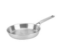 Florina Sartén de acero inoxidable LUCIDA | 24 CM | 3 capas | Núcleo de aluminio | Apto para horno | Mango ergonómico | Acabado espejo | Compatible con todas las cocinas