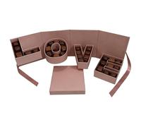 Flower Box Empty - LOVE Letter Snack Container For Valentine Birthday Proposal Confession Graduation Wedding Party | Coated Paper And Art Paper With Ribbon Decorative Box
