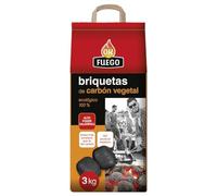 Flower - Briquetas de Carbón Vegetal 3 kg | Combustión Larga y Uniforme | Fácil de Encender | Ideal para Barbacoas, Parrillas y Asadores | Calor Constante y Sin Chispas