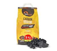 FLOWER Carbon Barbacoa Vegetal 100% Natural 3 KG | Carbón Barbacoas, Parrilas y Chimeneas Sin Humo, Sin Aditivos Químicos Ni Minerales | Alto Poder Calorífico y Duradero | Encendido Rápido y Fácil