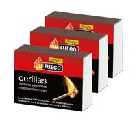 Flower Cerillas de Cocina - 300 Ud en 3 Cajas x 100 - Para Encender Barbacoas, Chimeneas y Estufas