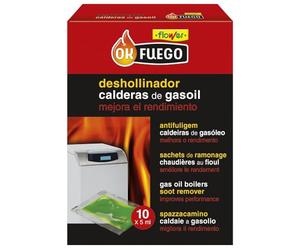 Flower - Deshollinador Líquido OKFuego 10x5 ml | Mejora Rendimiento en Estufas de Gasoil | Elimina Hollín | Ideal para Chimeneas, Único