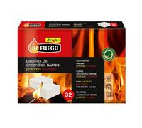 Flower Pastillas de Encendido Rápido okfuego, Pack de 32 uds para Chimenea, Barbacoa, Estufa y Fuego