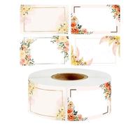 Flower Pattern Sticker Roll - Envelope Seal Label System, DIY Canning Organization Accessory, Decorative Identification Tags For Jars Lids Bottles Craft Projects Use | Creative Decor