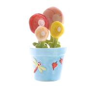 Flower Pot Measuring Spoons, Cerámica Cute Kitchen Gadgets, For Dry Wet Ingredients, With Five Piece Set, Fun Baking Cooking Tools, Meal Prep Kitchenware Accessories, Home Kitchen Counter Display