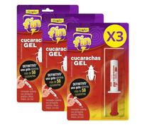 FLOWER x 3 Insecticida Anti Cucarachas Formato Jeringa 10 gr | Jeringuilla Anticucarachas Eficaz Elimina y Mata Cucaracha | Gel Atrayante y Duradero | Interior y Exterior | Aplicación Fácil y Segura