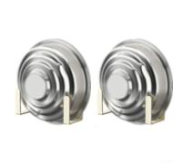 Floweringbeter Estante de almacenamiento de tapa de olla de acero inoxidable montado en la pared para uso en cocina con diseño de ahorro de espacio para tapas tablas de cortar y platos (blanco)