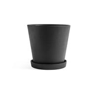 Flowerpot con platillo XXL Negro