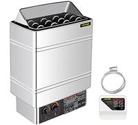 FlowerW Estufa de sauna eléctrica de 9 kW, 380 V - 415 V, 2 modos (temperatura, tiempo), con controlador externo y sensor de temperatura 3 m